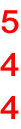 5 4 4