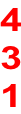 4 3 1